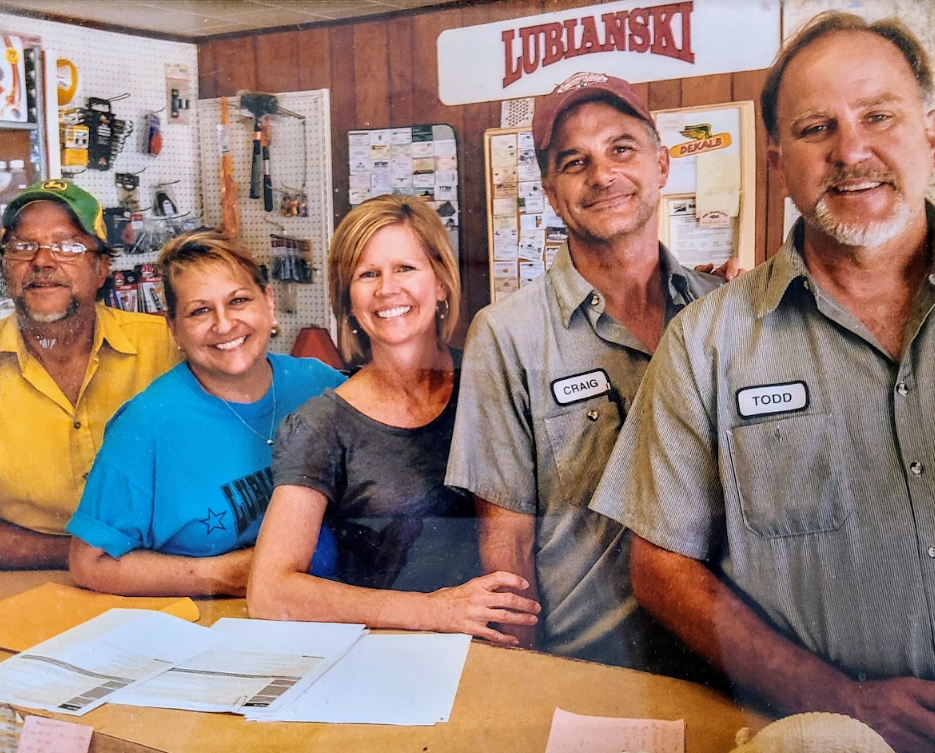 Today's Lubianski team behind the store counter